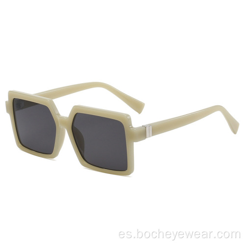Nuevas gafas de sol cuadradas retro europeas y americanas Gafas de sol de jalea para hombres y mujeres Gafas de sol de tiro callejero con montura grande s